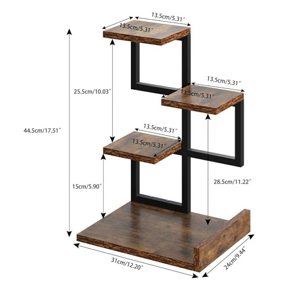 Desktop Shelf Organizer, 4 Tier Storage Display Rack, Desk Shelf Organizer Read - Picture 7 of 8